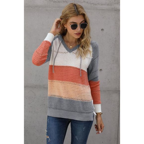 Azura Exchange  Gray Beach Bonfire Knitted Hoodie - Picture 9 of 15